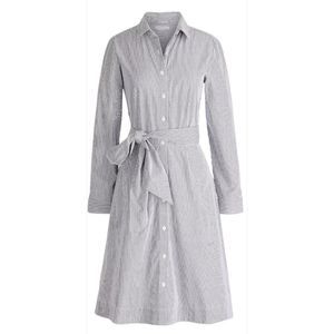 J. Crew Gray Striped Shirt Dress